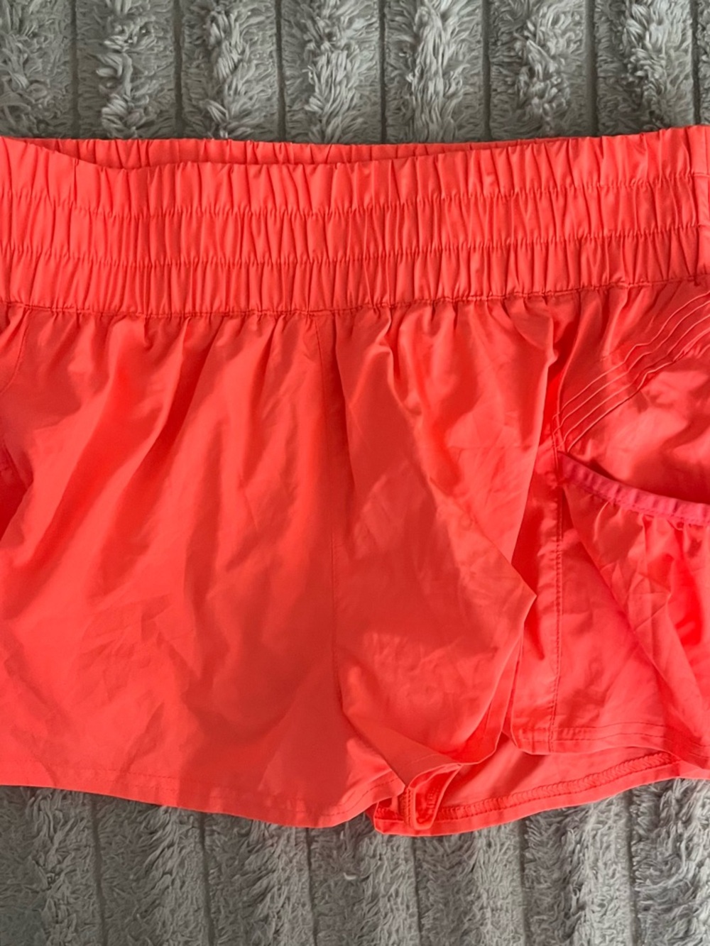 Free People Neon Coral Athletic Shorts